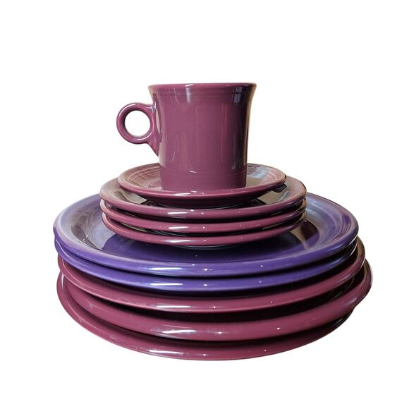 Fiestaware lot vintage huge lot of 14 dinner plates cereal bowls mug salad plate - Picture 13 of 13